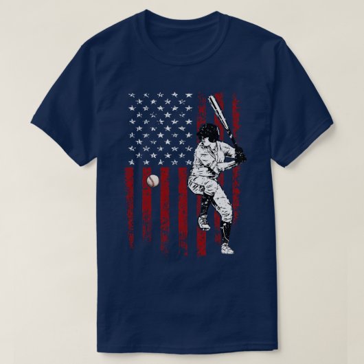American Flag Baseball 4th July T-shirt (Design voorkant)