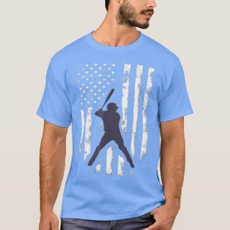 American Flag Baseball Cool Distress Jersey Gif T-shirt