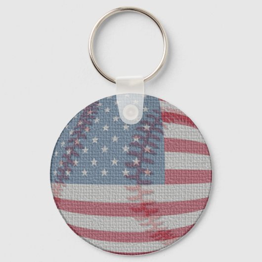 American Flag Baseball Keychain (Voorkant)