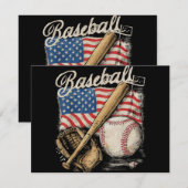 American Flag Baseball Player Bat Fan Catcher Pitc (Voorkant / Achterkant)