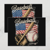 American Flag Baseball Player Bat Fan Catcher Pitc Briefkaart (Voorkant / Achterkant)