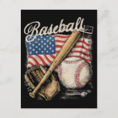 American Flag Baseball Player Bat Fan Catcher Pitc Informatiekaartje (Achterkant)