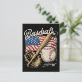 American Flag Baseball Player Bat Fan Catcher Pitc Informatiekaartje (Staand voorkant)