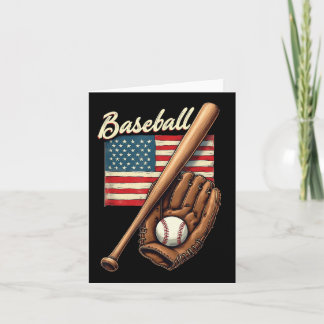American Flag Baseball Player Bat Fan Catcher Pitc Kaart