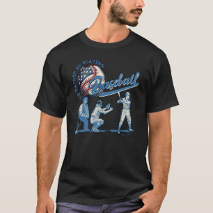 American Flag Baseball Squad Patriottische 4e T-shirt
