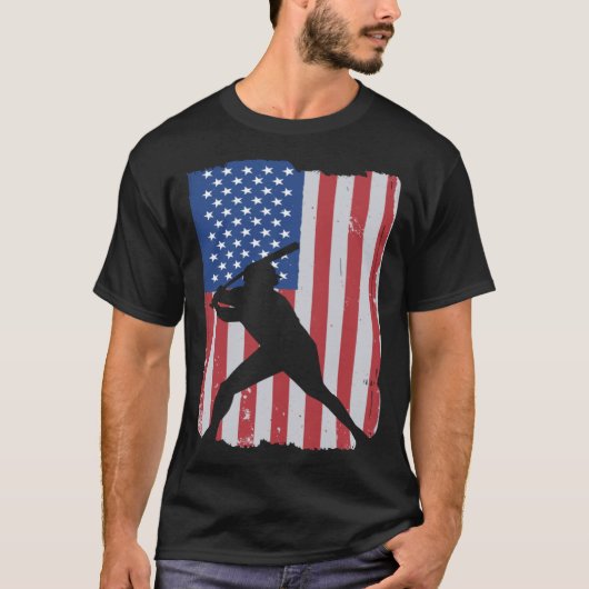 American Flag Baseball T-shirt (Voorkant)