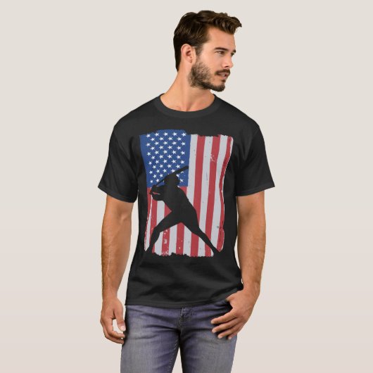 American Flag Baseball T-shirt (Voorkant volledig)