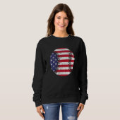 American Flag Baseball T Shirt July 4th USA Men Wo (Voorkant volledig)