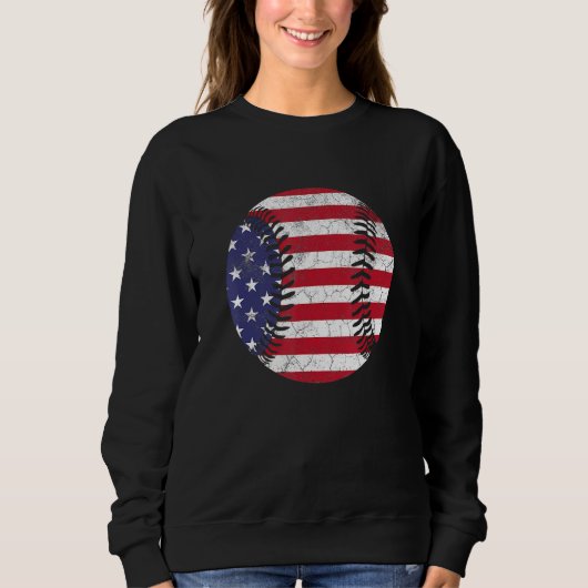 American Flag Baseball T Shirt July 4th USA Men Wo (Voorkant)