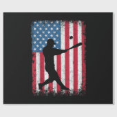 American Flag Baseball Team Gift voor Mannen Jonge Cadeaupapier (Vlak)