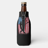 American Flag Baseball Team Gift voor Mannen Jonge Flesjeskoeler (Fles Achterkant)