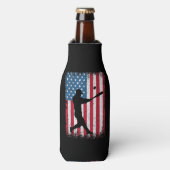 American Flag Baseball Team Gift voor Mannen Jonge Flesjeskoeler (Fles Voorkant)