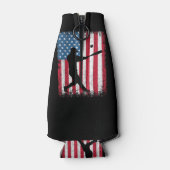 American Flag Baseball Team Gift voor Mannen Jonge Flesjeskoeler (Achterkant)