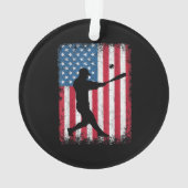 American Flag Baseball Team Gift voor Mannen Jonge Ornament (achterkant)