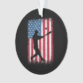 American Flag Baseball Team Gift voor Mannen Jonge Ornament (voorkant)
