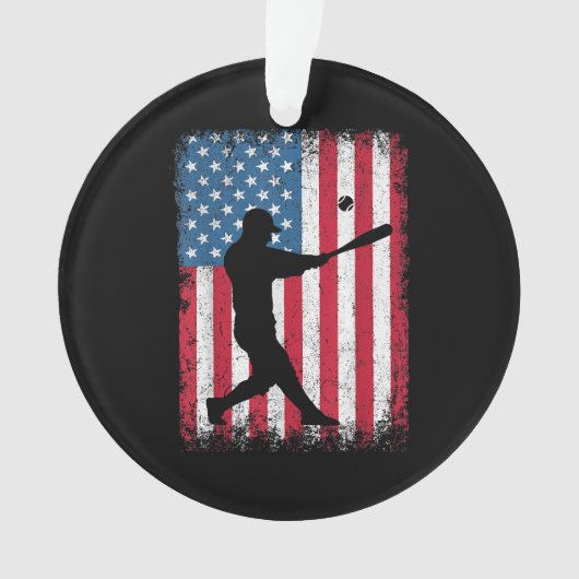 American Flag Baseball Team Gift voor Mannen Jonge Ornament (voorkant)