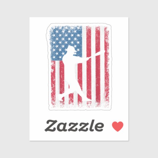 American Flag Baseball Team Gift voor Mannen Jonge Sticker (Vel)