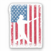 American Flag Baseball Team Gift voor Mannen Jonge Sticker (Voorkant)