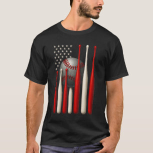 American Flag Baseball USA Honkbal Sport T-shirt