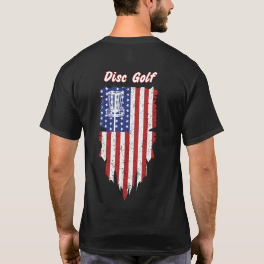 American Flag basket Golf Basket T shirt (Achterkant)