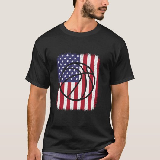 American Flag Basketball Lover Mannen Vrouwen Kind T-shirt (Voorkant)