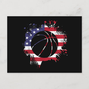 American Flag Basketball Player Briefkaart