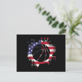 American Flag Basketball Player Briefkaart (Staand voorkant)