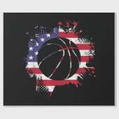American Flag Basketball Player Cadeaupapier (Vlak)