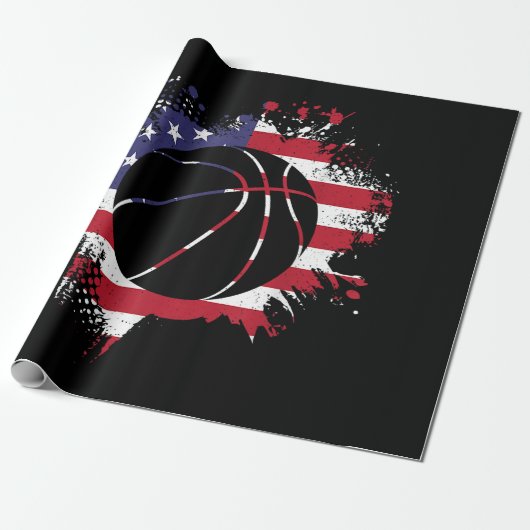 American Flag Basketball Player Cadeaupapier (Uitgerold)