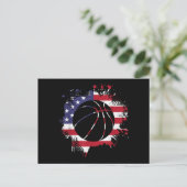 American Flag Basketball Player Feestdagenkaart (Staand voorkant)