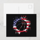 American Flag Basketball Player Feestdagenkaart (Voorkant / Achterkant)