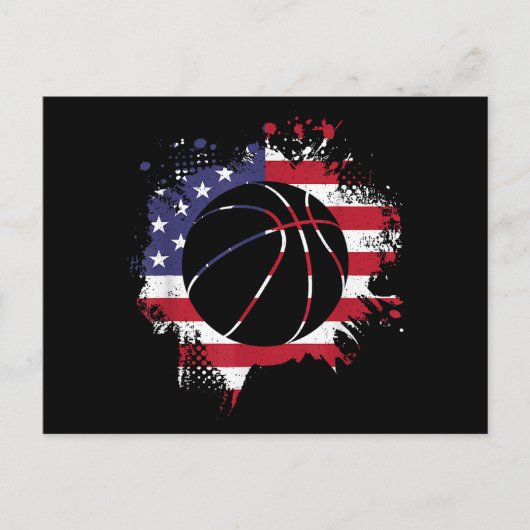 American Flag Basketball Player Feestdagenkaart (Voorkant)