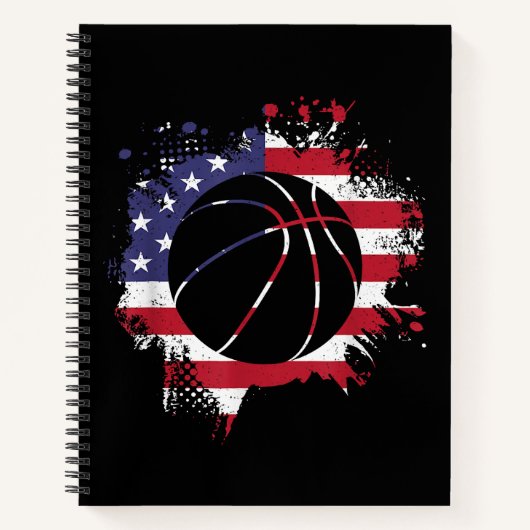 American Flag Basketball Player Notitieboek (Voorkant)