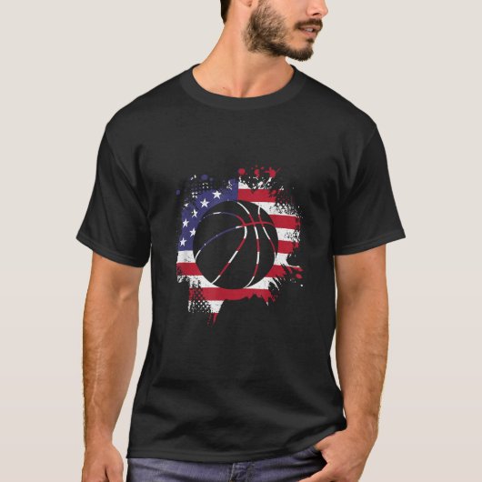 American Flag Basketball Player T-shirt (Voorkant)