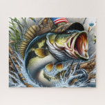 American Flag Bass Fish Legpuzzel<br><div class="desc">American Flag Bass Fish
Art/illustration
colorful
customizable</div>