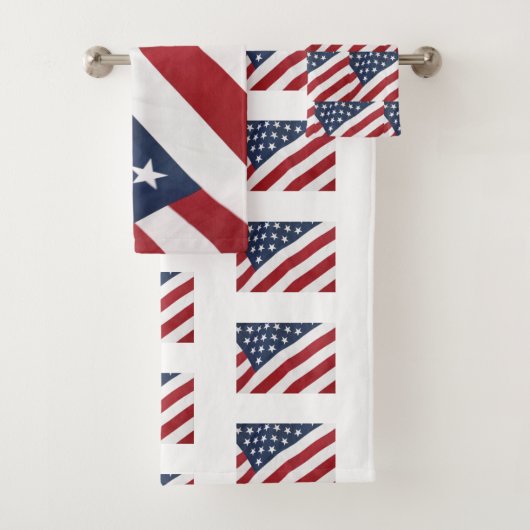 American Flag Bath Towel Set Bad Handdoek (Insitu)