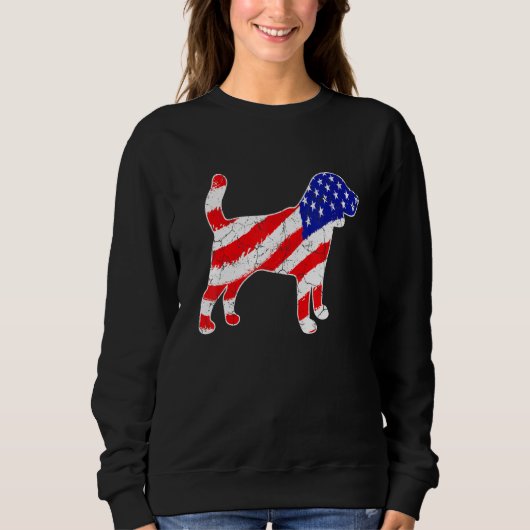 American Flag Beagle Patriotic Dog Dad Dog Mom Trui (Voorkant)