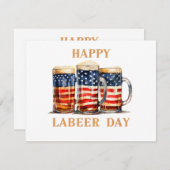 American Flag Beer Happy Laber Day Funny Labor Day (Voorkant / Achterkant)
