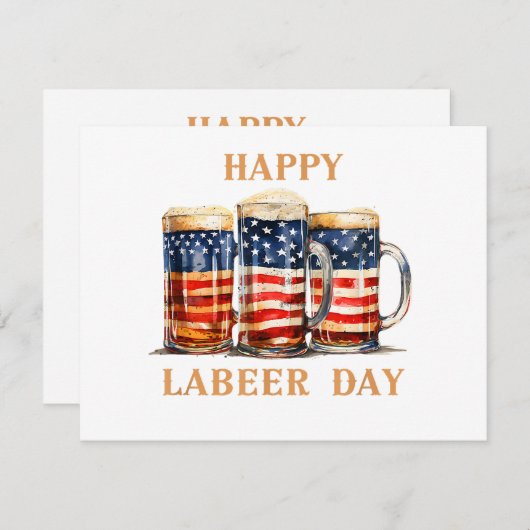 American Flag Beer Happy Laber Day Funny Labor Day (Voorkant / Achterkant)