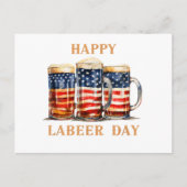 American Flag Beer Happy Laber Day Funny Labor Day Feestdagenkaart (Voorkant)