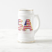 American Flag Beer Stein USA Patriotic Bierpul (Voorkant rechts)