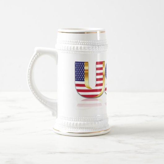 American Flag Beer Stein USA Patriotic Bierpul (Links)