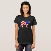 American Flag Bernese Mountain Patriotic Dog Dad D T-shirt (Voorkant volledig)