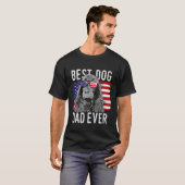 American Flag Best Dog Dad Ever Field Spaniels Usa T-shirt (Voorkant volledig)
