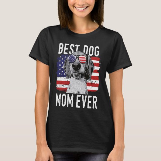 American Flag Best Dog Mom Ever Treeing Walker Coo T-shirt (Voorkant)