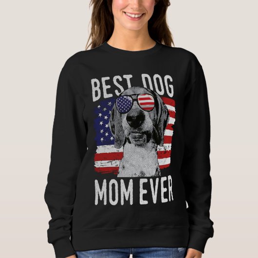 American Flag Best Dog Mom Ever Treeing Walker Coo Trui (Voorkant)