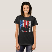 American Flag Biker Motorcycle Couple 4th Of July  T-shirt (Voorkant volledig)
