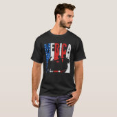 American Flag Biker Motorcycle Couple 4th Of July  T-shirt (Voorkant volledig)