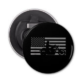 American Flag Biker Motorcycle Short Sleeve Button Flesopener (Voorkant)