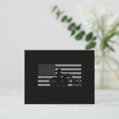American Flag Biker Motorcycle Short Sleeve Save The Date (Staand voorkant)